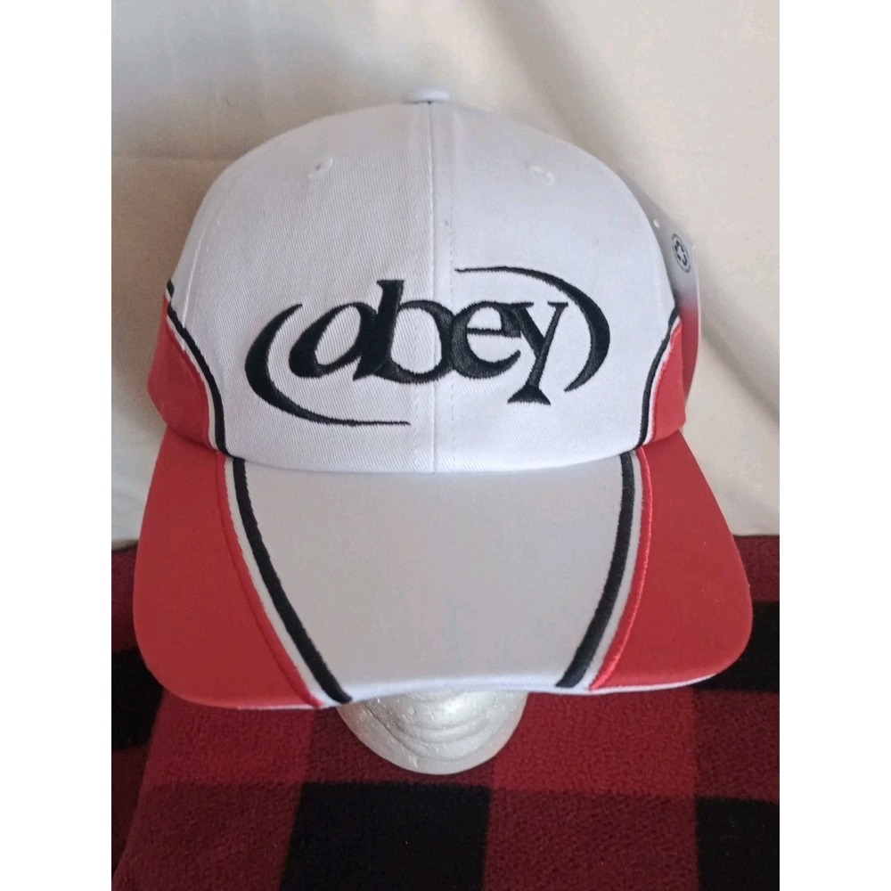 OBEY "Speedway" Racing Inspired Embroidered Hat Adjustable Strap Back Cap NWT